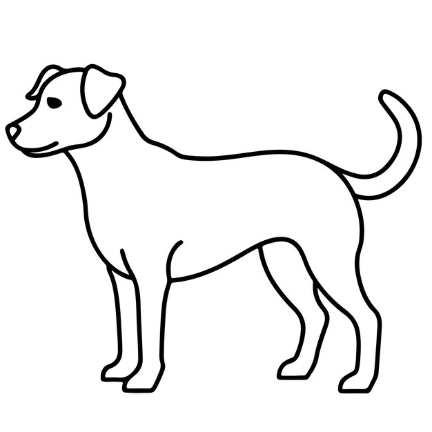 Ícono de contorno de perro Ilustración vectorial de mascota Símbolo canino aislado en fondo blanco