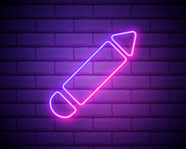 Un icono de contorno de pluma Elementos de la educación en iconos de estilo neón Icono simple para sitios web diseño web gráficos de información de aplicaciones móviles