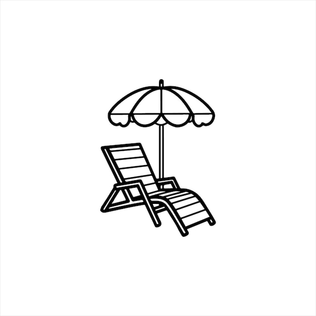 Icono del contorno de la silla de la piscina minimalista