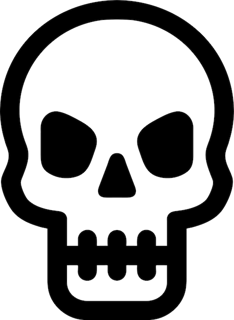 Icono de contorno de símbolo de advertencia de Scull en ilustración vectorial de estilo plano