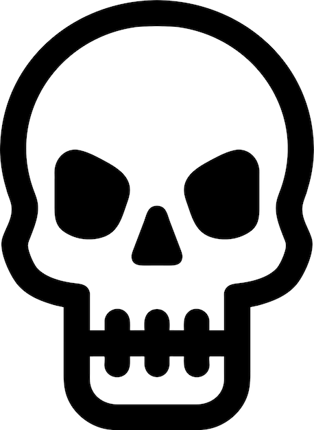 Icono de contorno de símbolo de advertencia de scull en ilustración vectorial de estilo plano