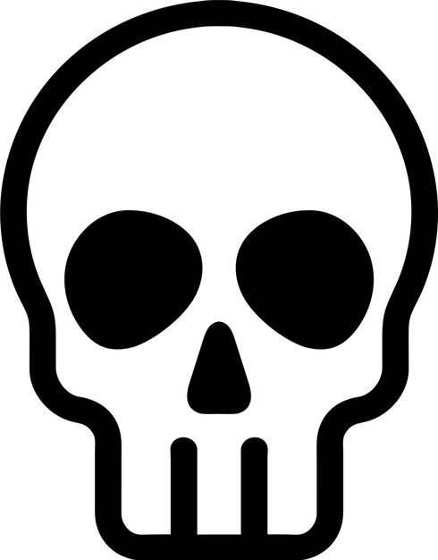 Icono de contorno de símbolo de advertencia de Scull en ilustración vectorial de estilo plano