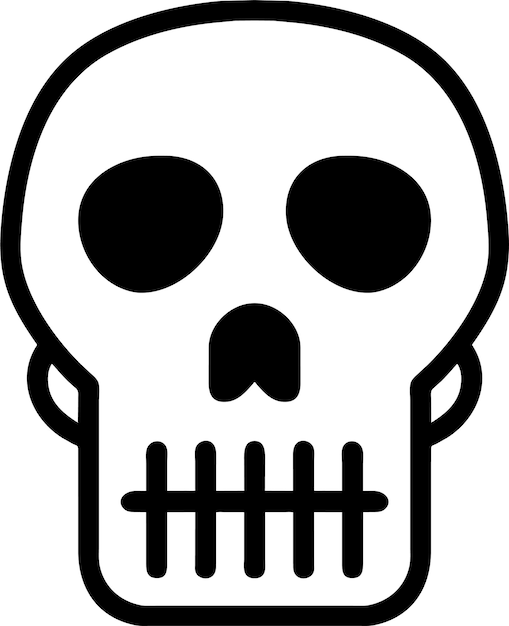 Icono de contorno de símbolo de advertencia de Scull en ilustración vectorial de estilo plano