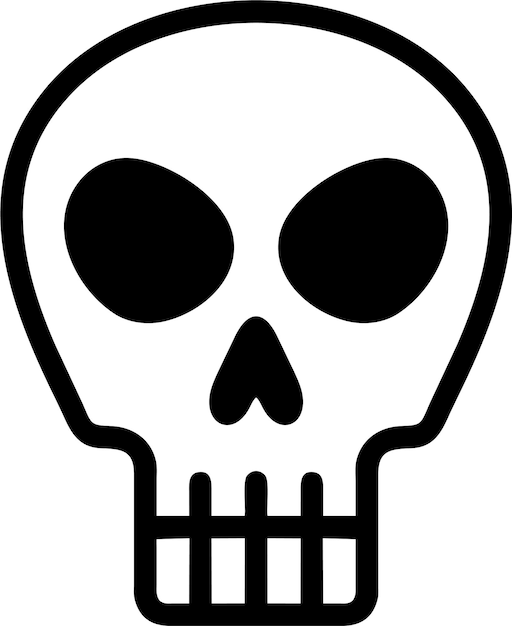 Icono de contorno de símbolo de advertencia de Scull en ilustración vectorial de estilo plano