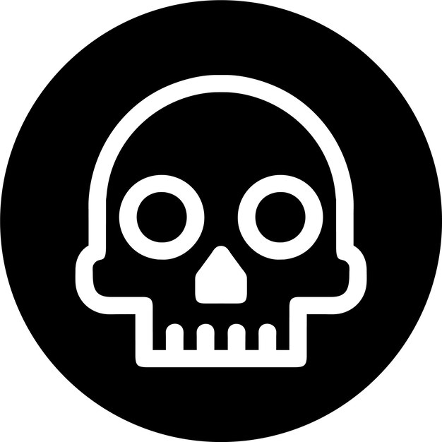 Icono de contorno de símbolo de advertencia de Scull en ilustración vectorial de estilo plano