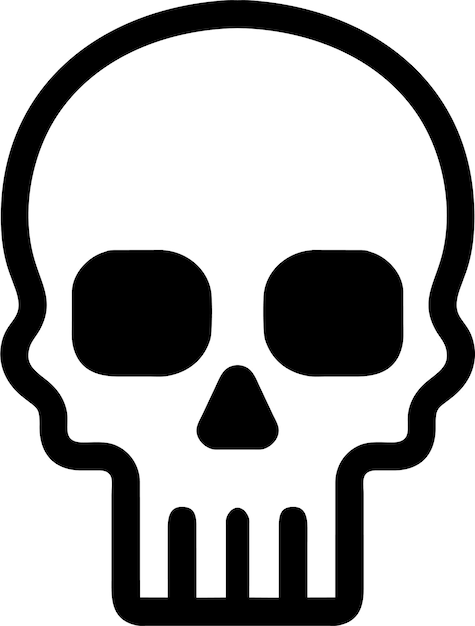 Icono de contorno de símbolo de advertencia de Scull en ilustración vectorial de estilo plano