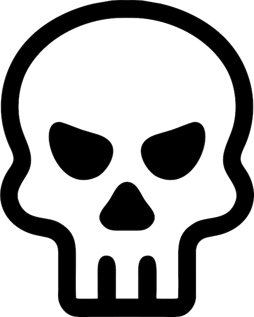 Icono de contorno de símbolo de advertencia de Scull en ilustración vectorial de estilo plano