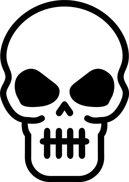 Icono de contorno de símbolo de advertencia de scull en ilustración vectorial de estilo plano