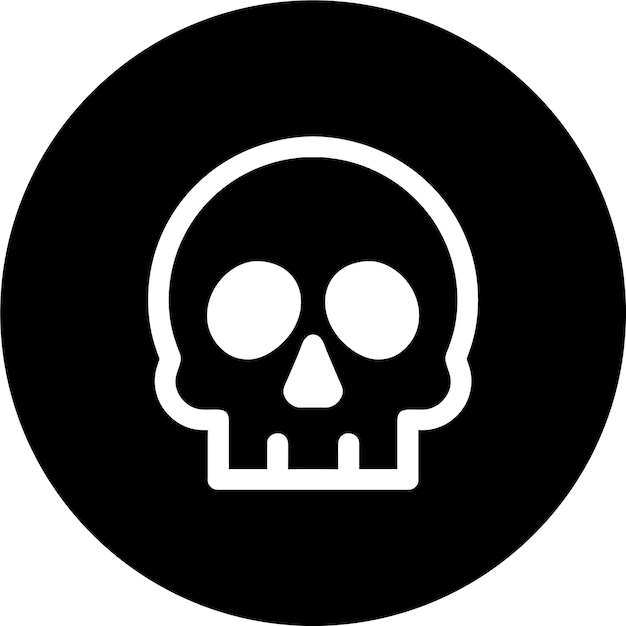 Icono de contorno de símbolo de advertencia de Scull en ilustración vectorial de estilo plano