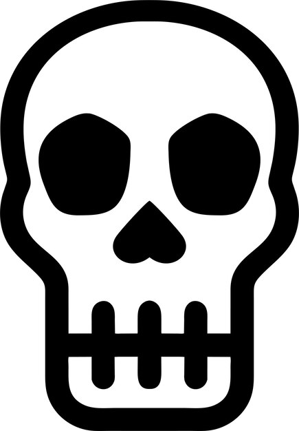 Icono de contorno de símbolo de advertencia de Scull en ilustración vectorial de estilo plano