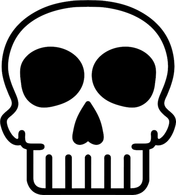Icono de contorno de símbolo de advertencia de Scull en ilustración vectorial de estilo plano