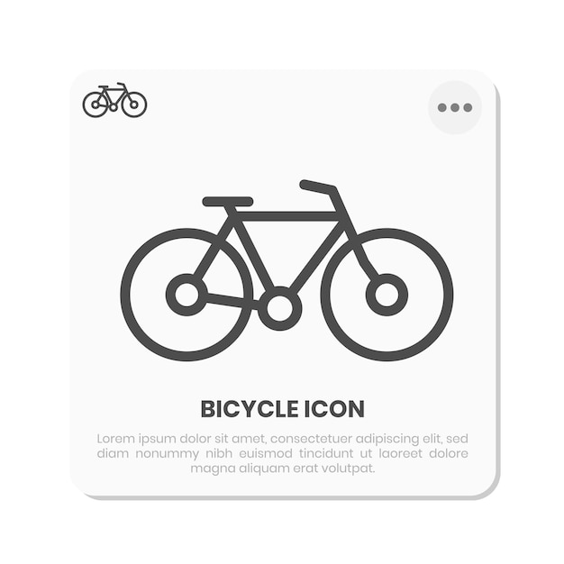 El icono de contorno simple de la bicicleta premium