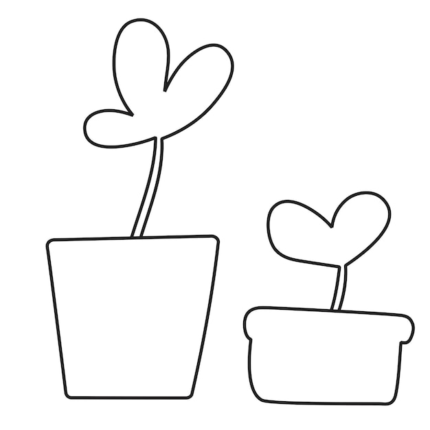 Icono de contorno simple plantas de interior diseño vectorial ilustración de la temporada de primavera sobre fondo blanco