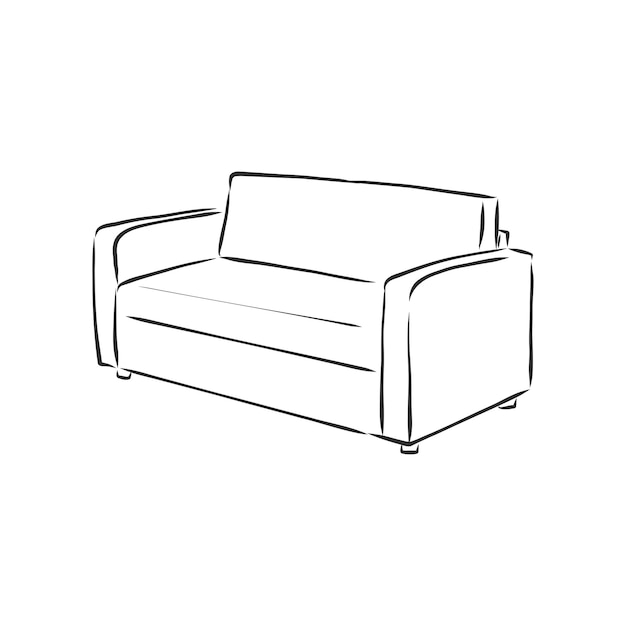 Icono de contorno de sofá Silueta de sofá Muebles para sala de estar