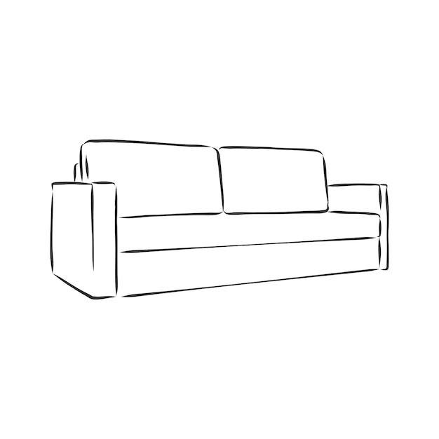 Icono de contorno de sofá Silueta de sofá Muebles para sala de estar