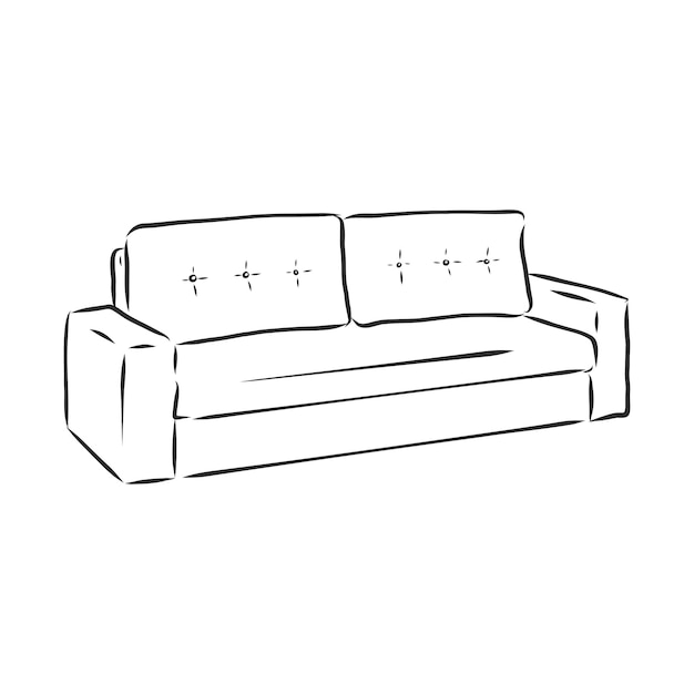 Icono de contorno de sofá Silueta de sofá Muebles para sala de estar