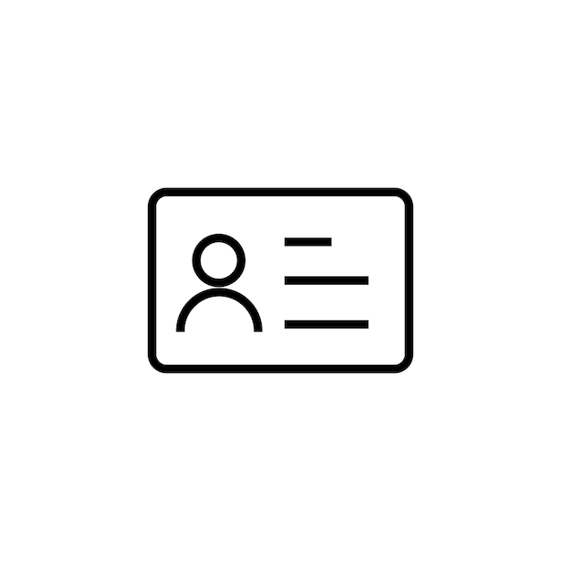 El icono del contorno de la tarjeta de identificación aislado en el fondo La tarjeta de identificación