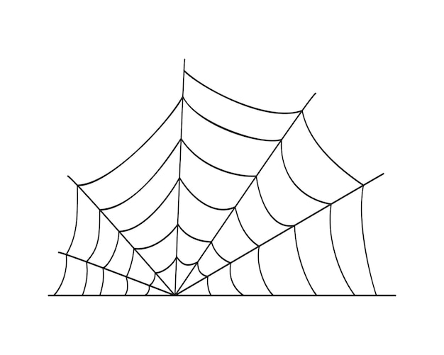 Icono de contorno de telaraña elemento de textura de tela de araña para la decoración de la fiesta de halloween