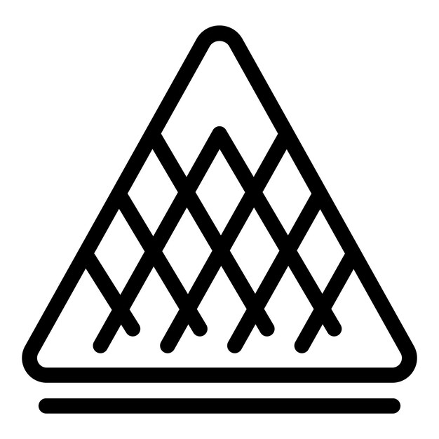 Icono del contorno del vector de la pirámide del Louvre Viajes turísticos