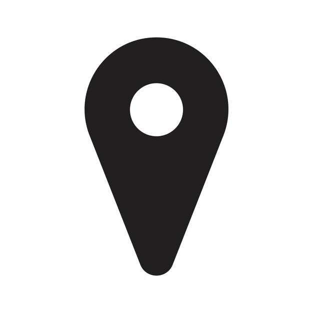 Icono de contorno de vector de punto de pin del puntero del mapa minimalista