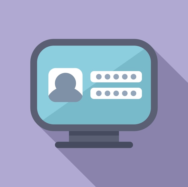 El icono de la contraseña de la cuenta de usuario es un vector plano Registro de código de computadora