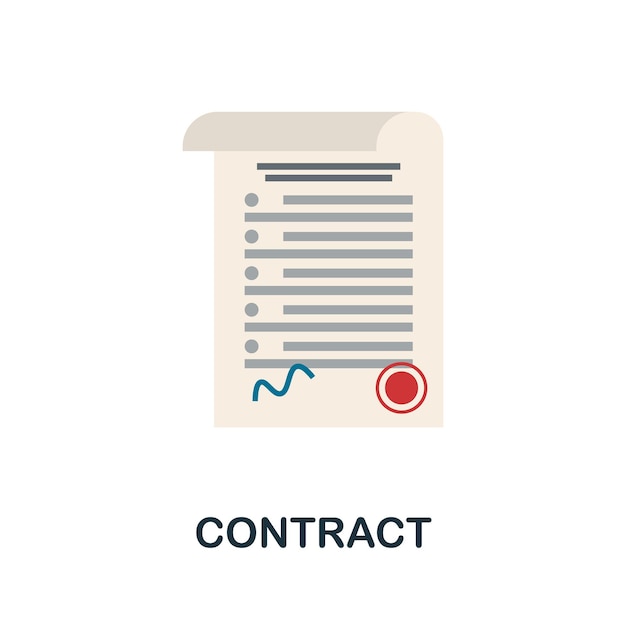 Icono de contrato Elemento simple de la colección de recursos humanos Icono de contrato creativo para infografías de plantillas de diseño web y más