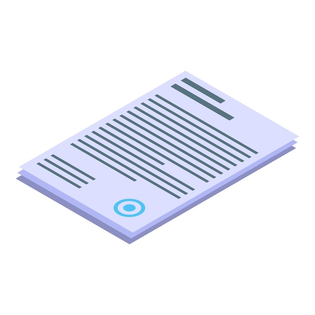 Icono de contrato de entrega Isométrico del icono de vector de contrato de entrega para diseño web aislado sobre fondo blanco