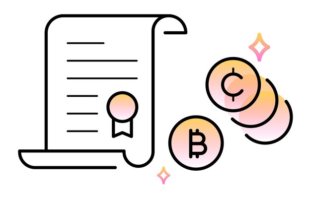 Icono de contrato inteligente DeFi contrato inteligente Icono de línea delgada de contrato inteligente Blockchain tecnológica Web3
