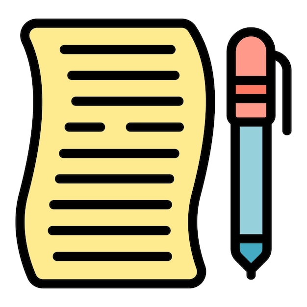 Icono de contrato de subsidio vector de contorno Banco de dinero Impuesto federal color plano
