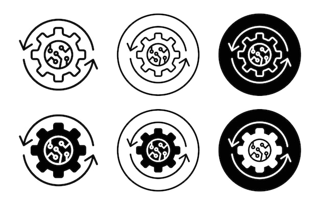 Icono de control autónomo Icono plano de contorno