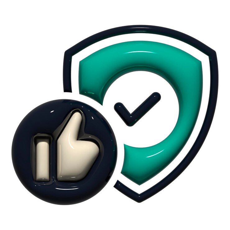 Icono de control de calidad que muestra seguridad positiva
