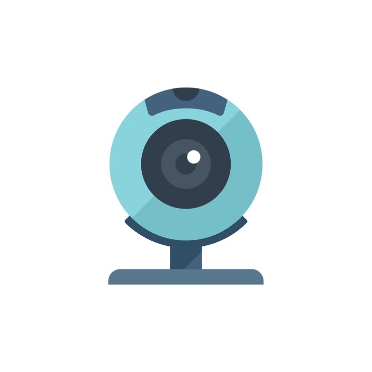 Vector icono de control de cámara web vector plano sistema de datos servidor remoto aislado