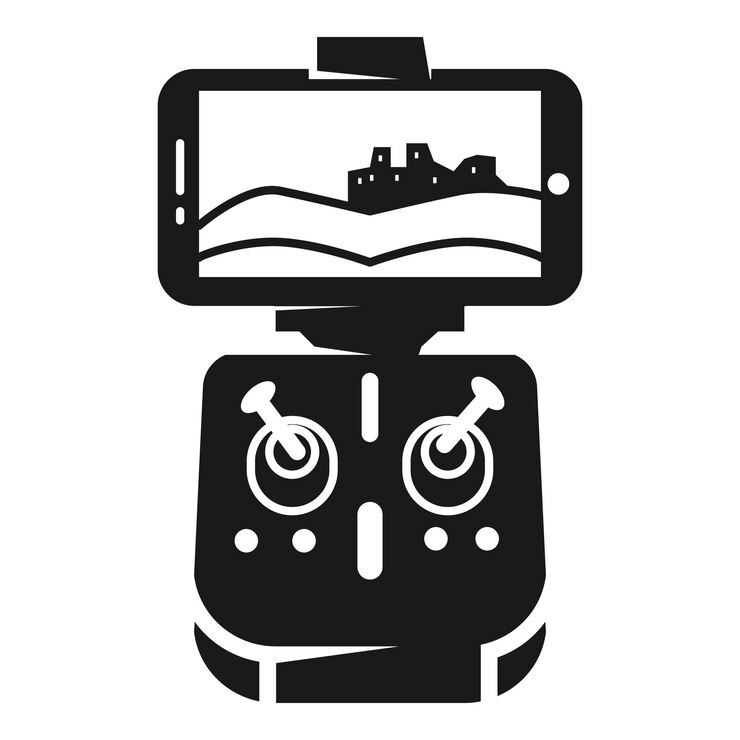 Vector icono de control de drones ilustración simple del icono de vector de control de drones para diseño web aislado sobre fondo blanco