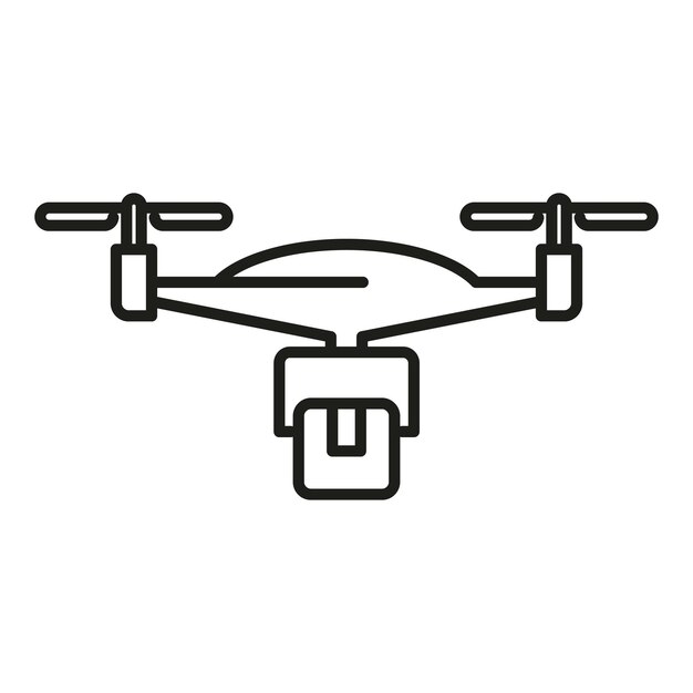 Icono de control de drones de paquetes vector plano Vista de la tierra del mapa Realidad de la red