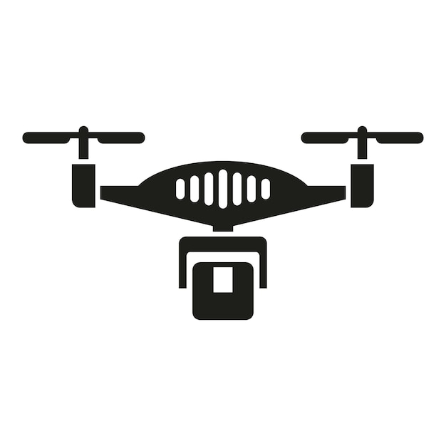 Icono de control de drones de paquetes vector simple vista de la tierra del mapa realidad de la red