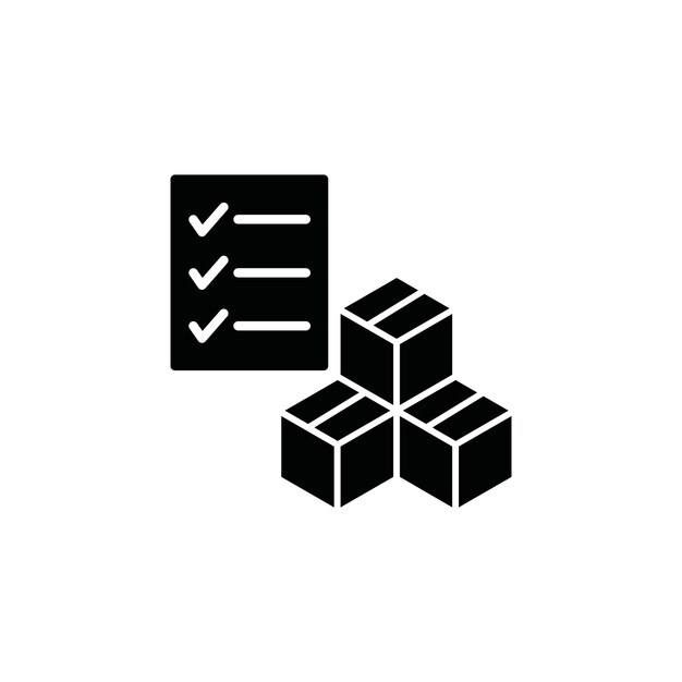 Ícono de control de inventario Ilustración de línea delgada plana vectorial