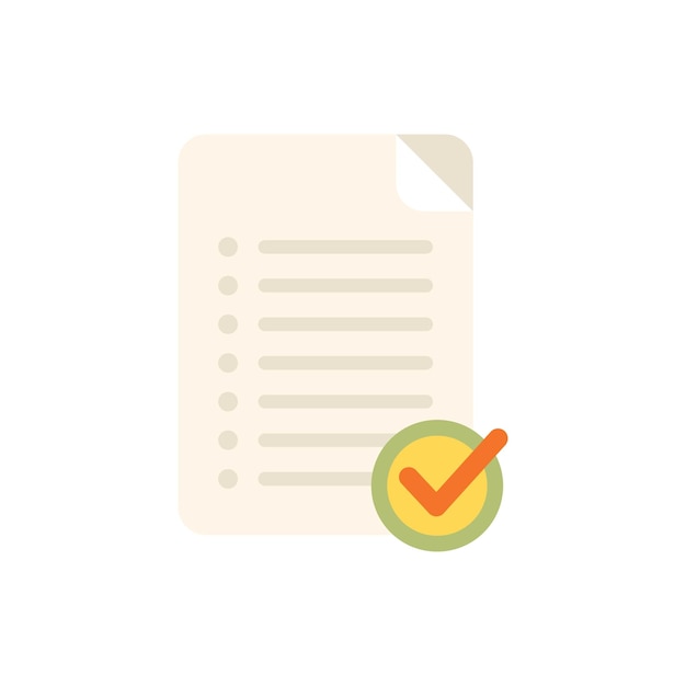 Icono de control de papel vector plano Trabajo de pantalla Monitor video aislado