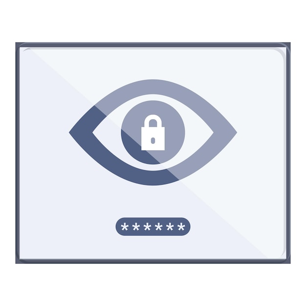 El icono de control de privacidad en línea vector de dibujos animados Shield cyber