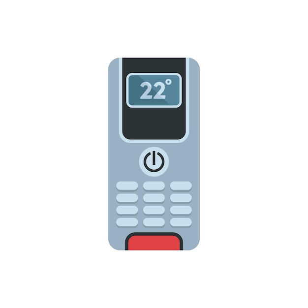 Icono de control remoto de clima digital Ilustración plana del icono de vector de control remoto de clima digital aislado sobre fondo blanco