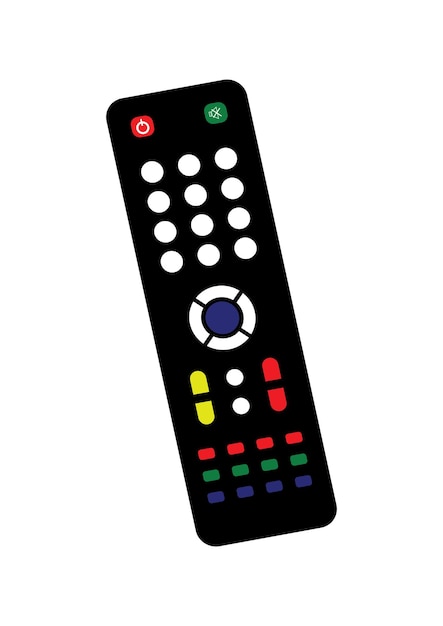 Icono de control remoto de TV en estilo plano aislado sobre fondo blanco Ilustración vectorial de control remoto de TV