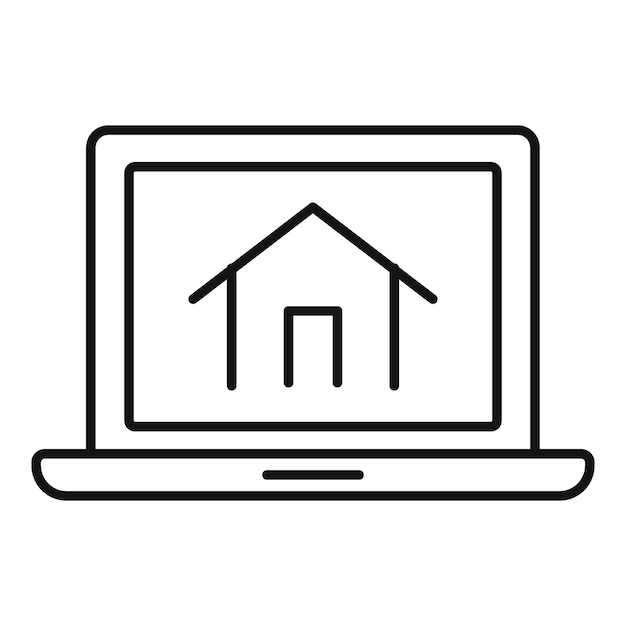 Icono de control de seguridad de la casa portátil Contorno de icono de vector de control de seguridad de la casa portátil para diseño web aislado sobre fondo blanco