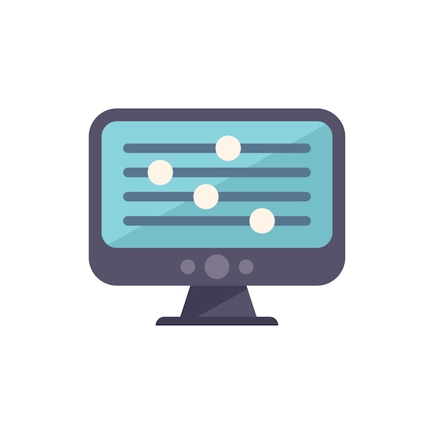 Icono de control de seguridad de vídeo vector plano Servidor remoto Trabajo de pantalla aislado