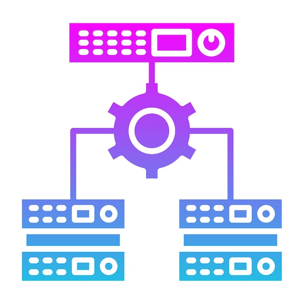 Vector icono de control del servidor