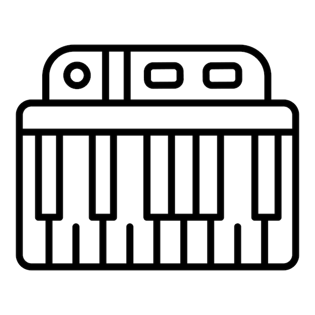 El icono de control del sintetizador es un vector de contorno de la música Dj Instrumento de audio
