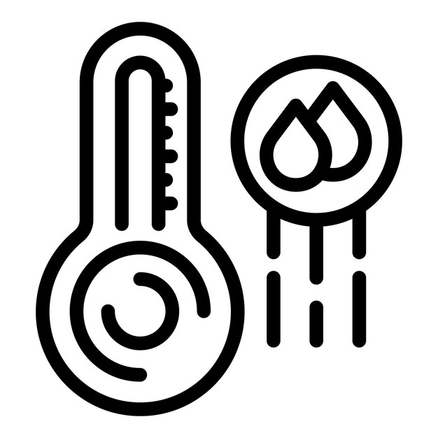 Icono de control de temperatura vector de contorno Tecnología agrícola Planta de sensores