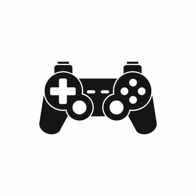 Icono de controlador de juego en estilo simple sobre un fondo blanco