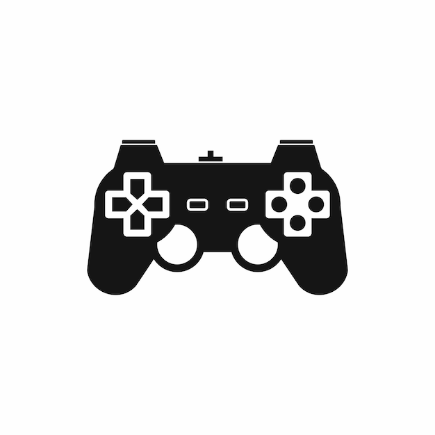 Icono de controlador de juego en estilo simple sobre un fondo blanco