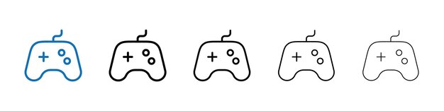 Icono de controlador de juegos Logotipo vectorial de esquema para la UI web