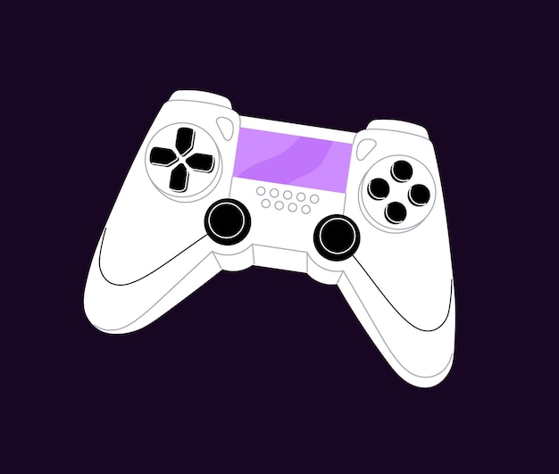 Icono de controlador negro para consolas de videojuegos Joypad de joystick moderno para jugar videojuegos Gamepad para diversión cibernética Equipo de accesorios cibersportivos para jugadores Ilustración vectorial aislada plana