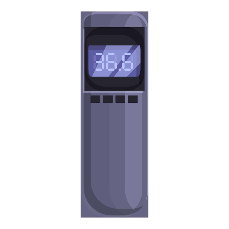 Vector icono conveniente del termómetro láser caricatura de icono de vector conveniente del termómetro láser para diseño web aislado sobre fondo blanco